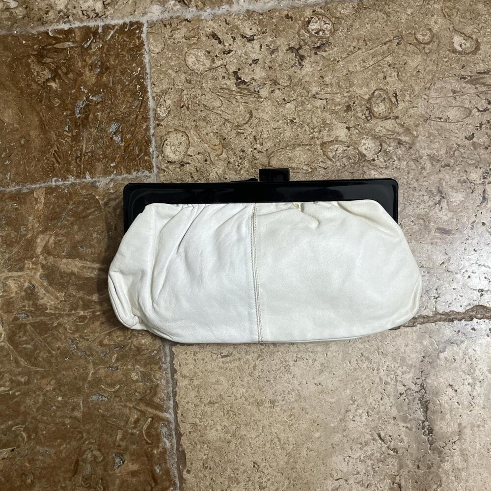 White Ruched Clutch Mini Purse | Evening / Formal Bag